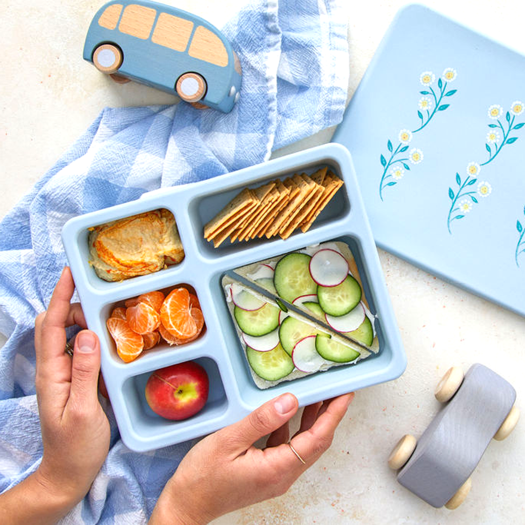 Silicone Bento Box Wildflower Chambray Blue