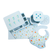 Silicone Mealtime Bundle Wildflower Chambray Blue