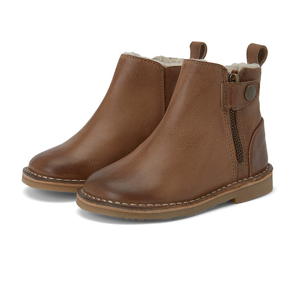 Winston Wool-lined Ankle Boot Tan Burnished Leather