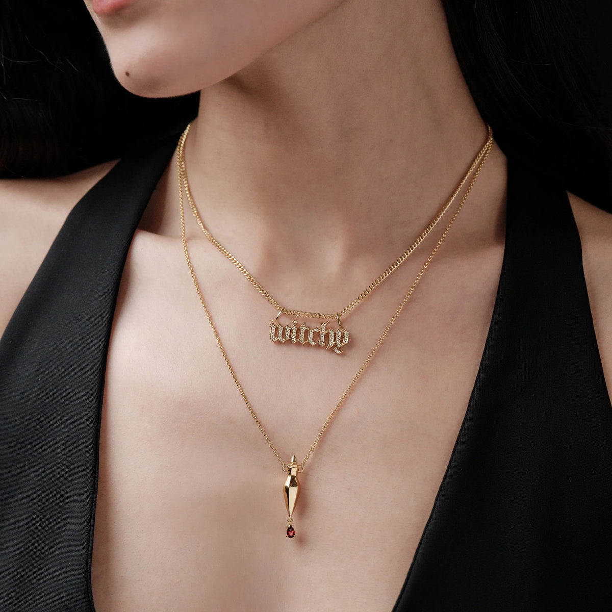 Witchy Nameplate Pendant