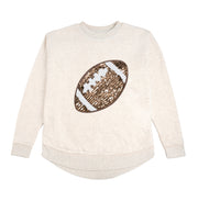 Game Day Football Sequin Patch Women's Sweatshirt
