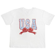 Usa Stars & Bow Patch Women's Short Sleeve T-shirt