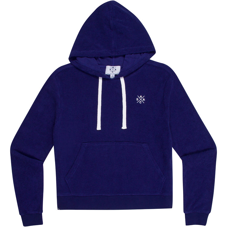 Women's Ac Navy Terry Cropped Hoodie