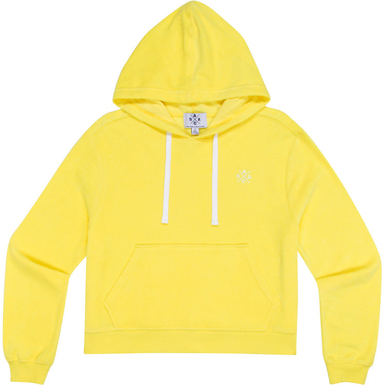 Women's Ac Yellow Terry Cropped Hoodie