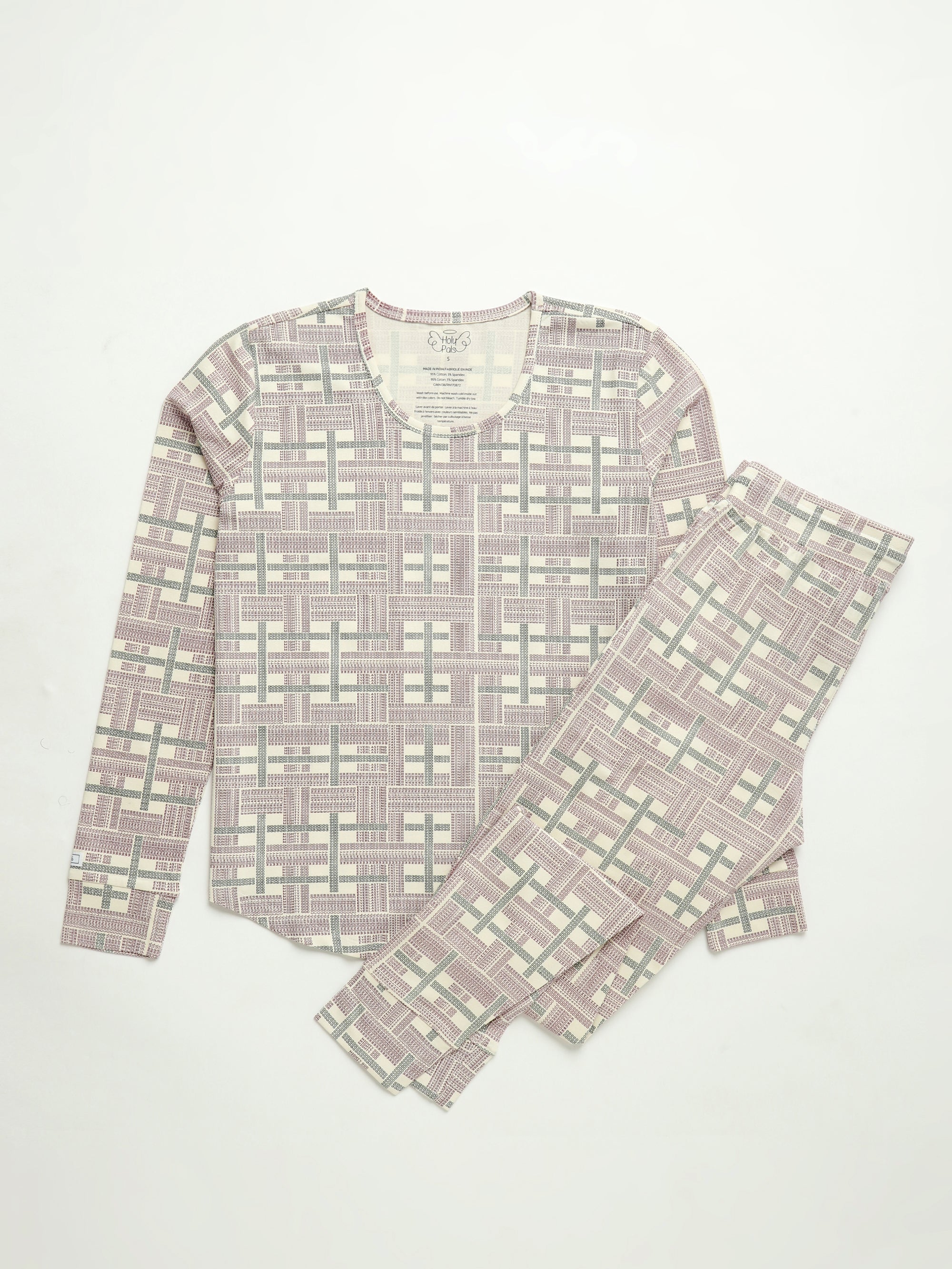 Prophecy Plaid Womens Jogger Pj Set Cotton