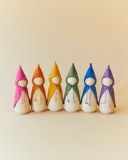 Rainbow Wooden Gnome Set