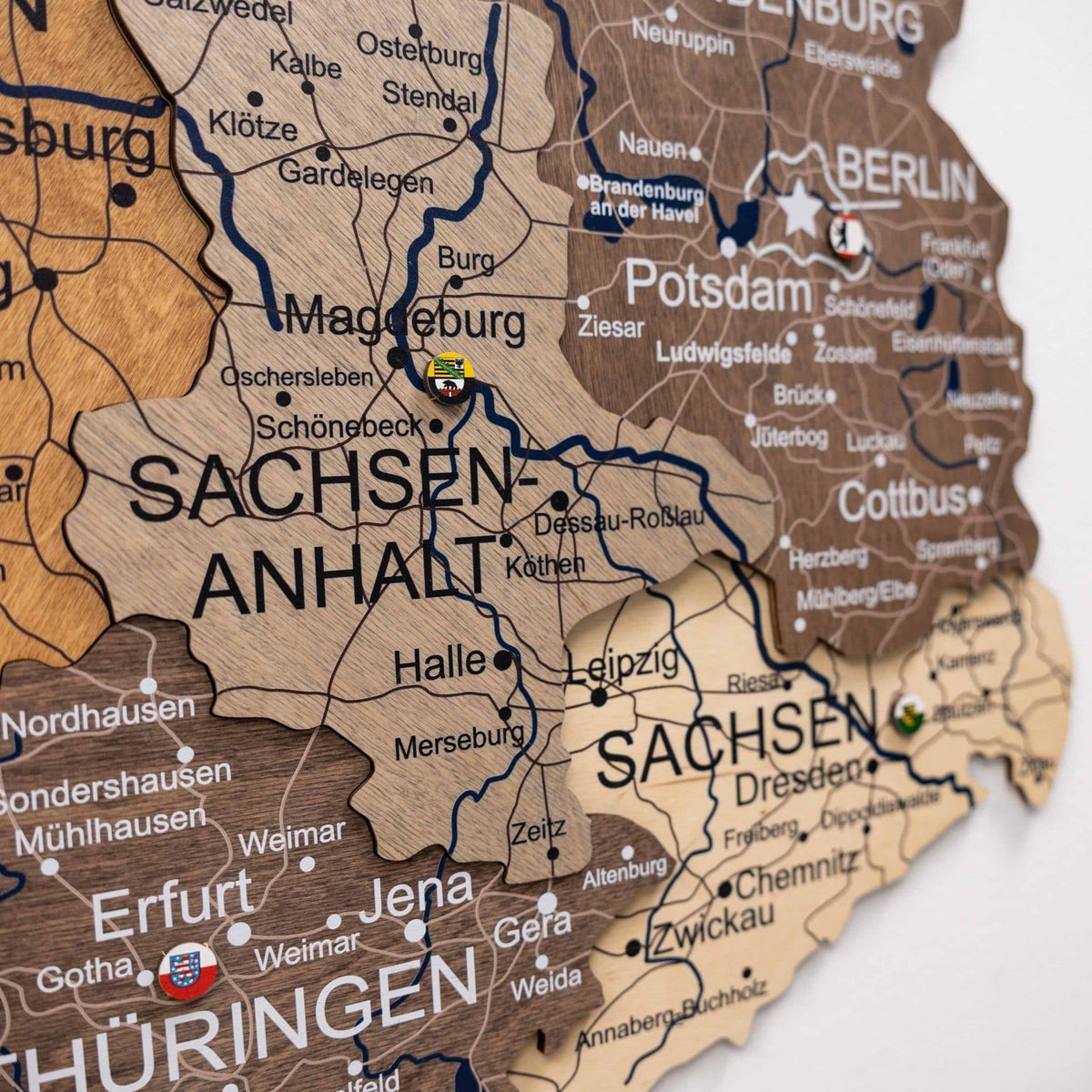 3d Germany Wooden Map Multicolor