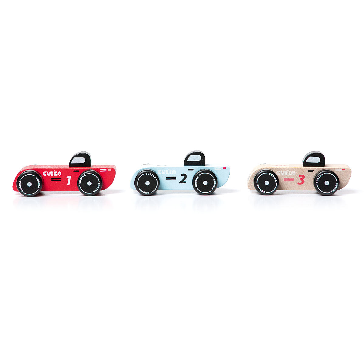 Wise Elk/Cubika Wooden Toy - Vehicle Set Racing Cars by Wise Elk