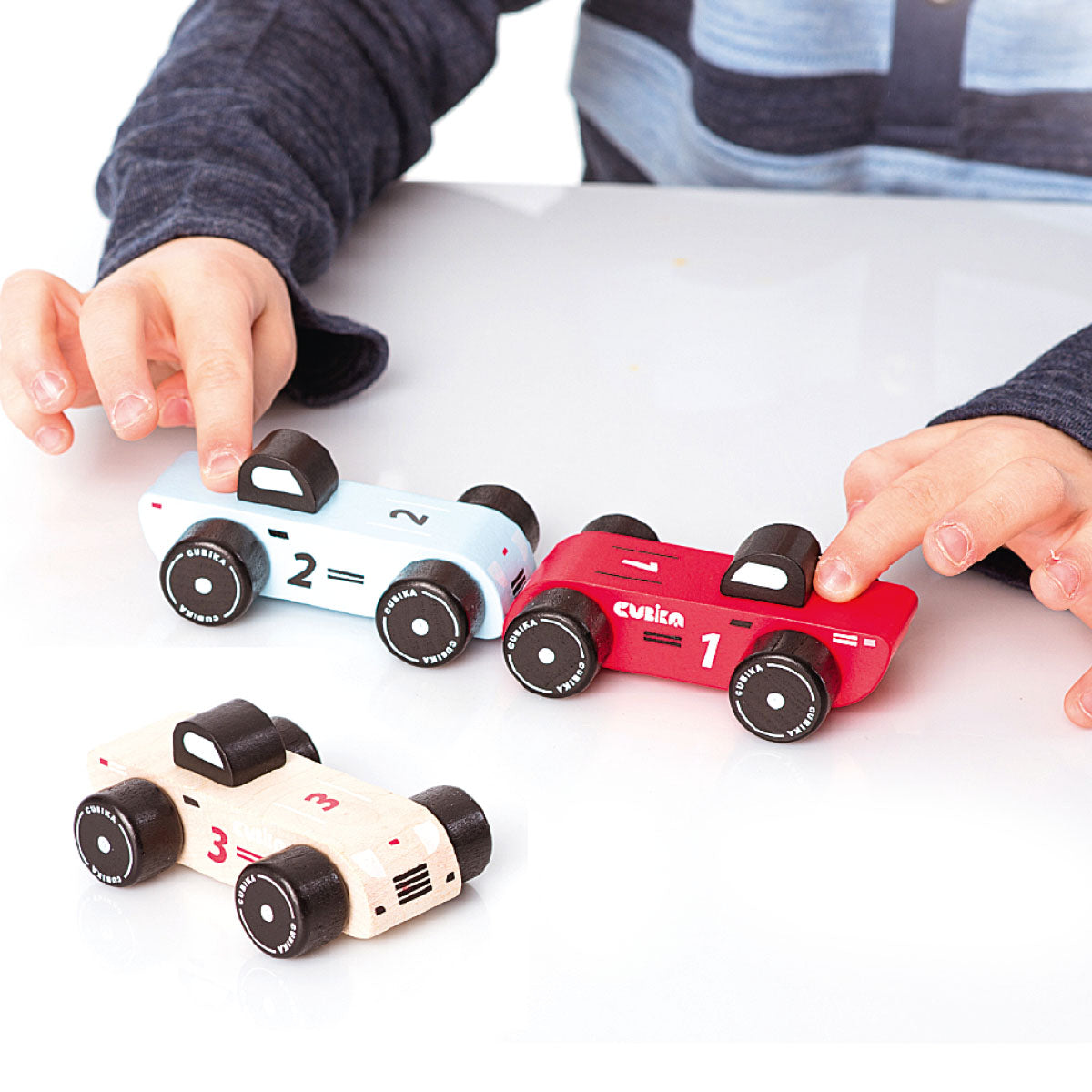 Wise Elk/Cubika Wooden Toy - Vehicle Set Racing Cars by Wise Elk