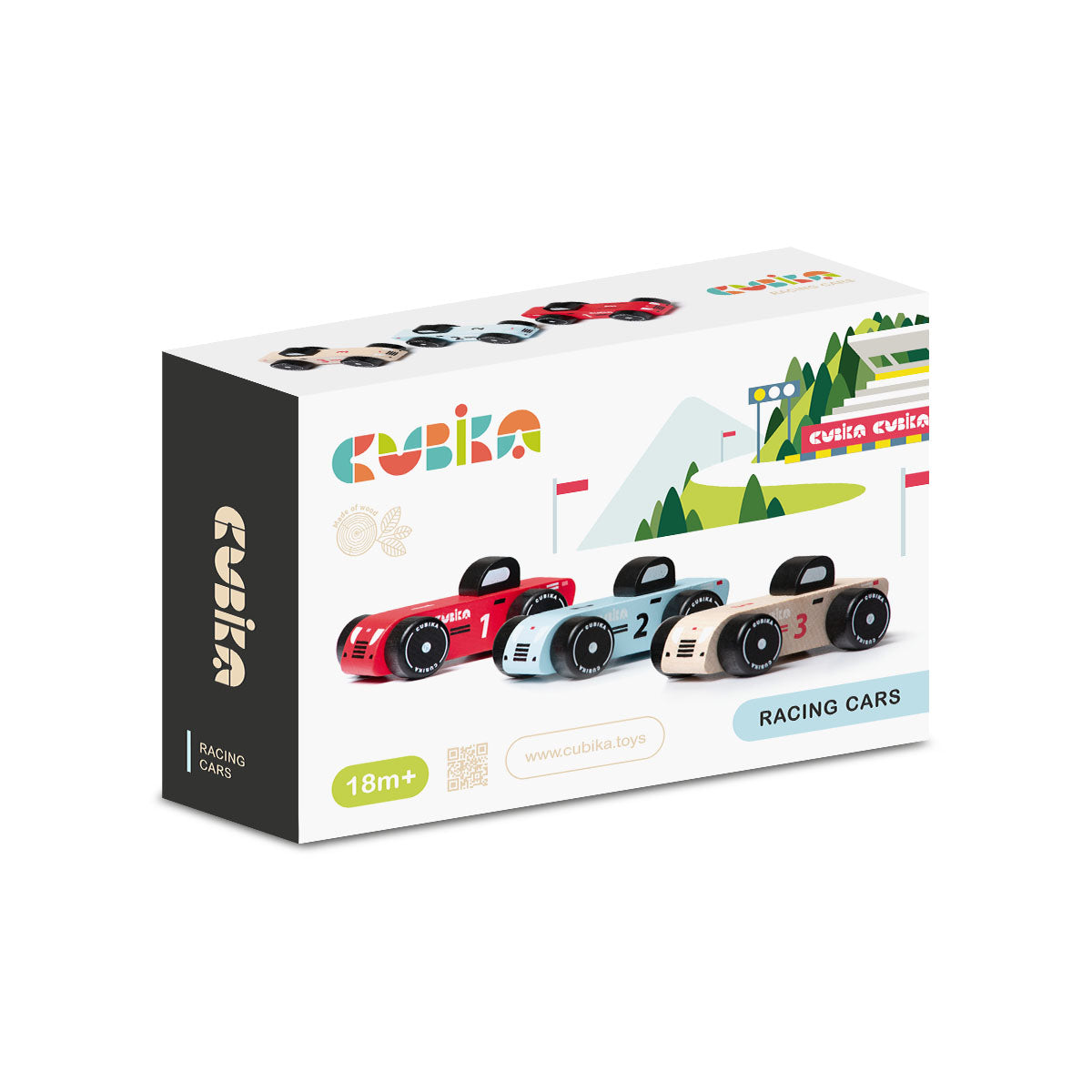 Wise Elk/Cubika Wooden Toy - Vehicle Set Racing Cars by Wise Elk