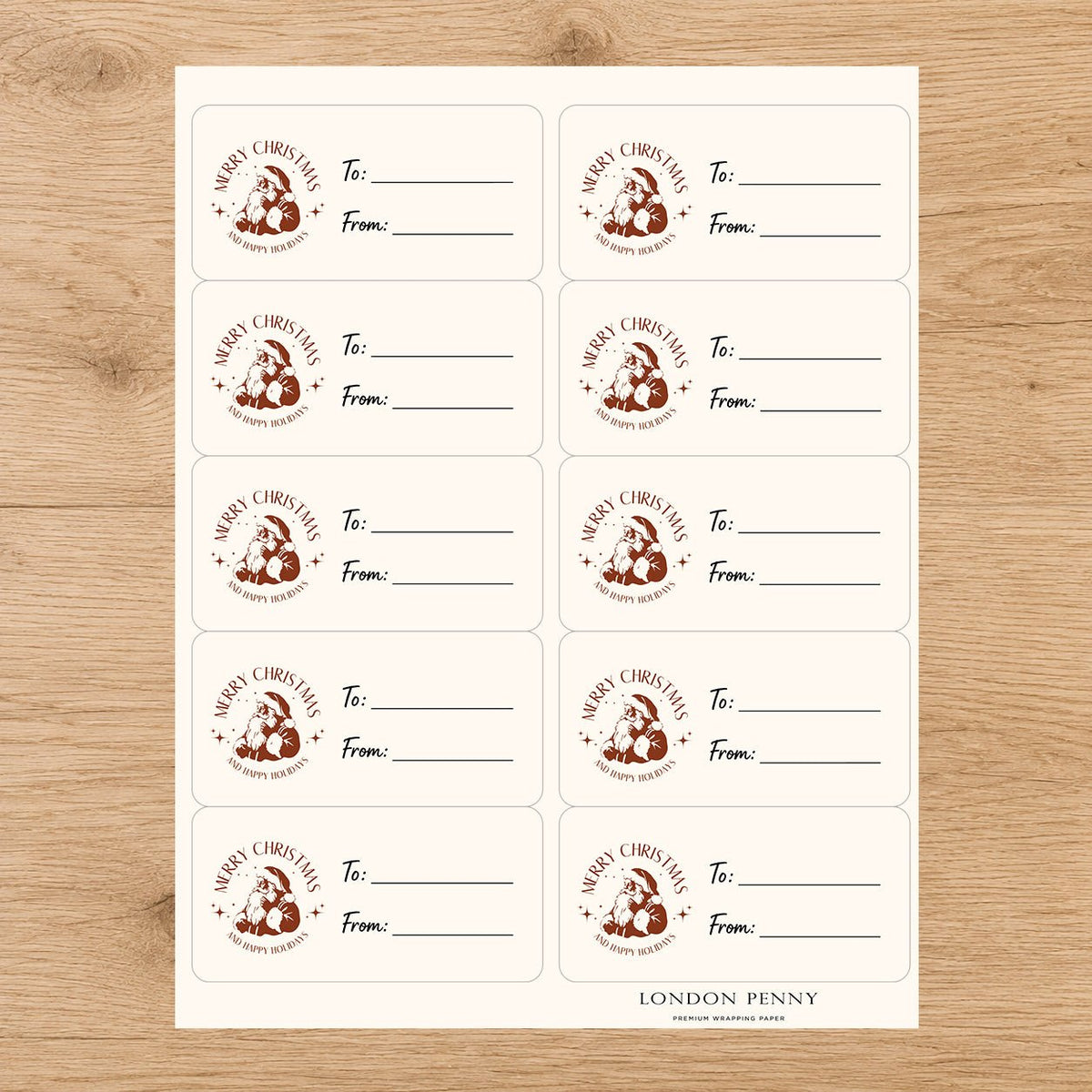 Woodland Christmas Wishes Gift Tag Sticker Sheet