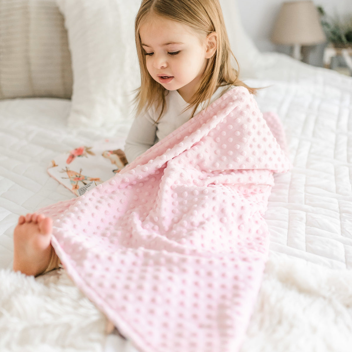 Woodland Tribe Pink Minky Baby Blanket
