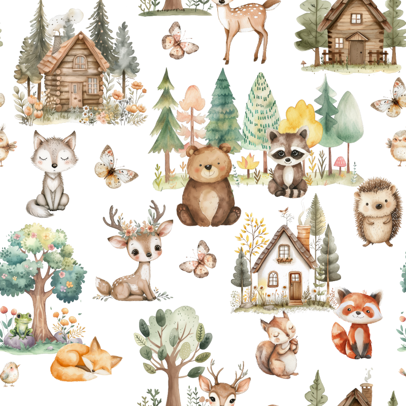 Baby & Toddler Minky Blanket - Woodsy Woodland
