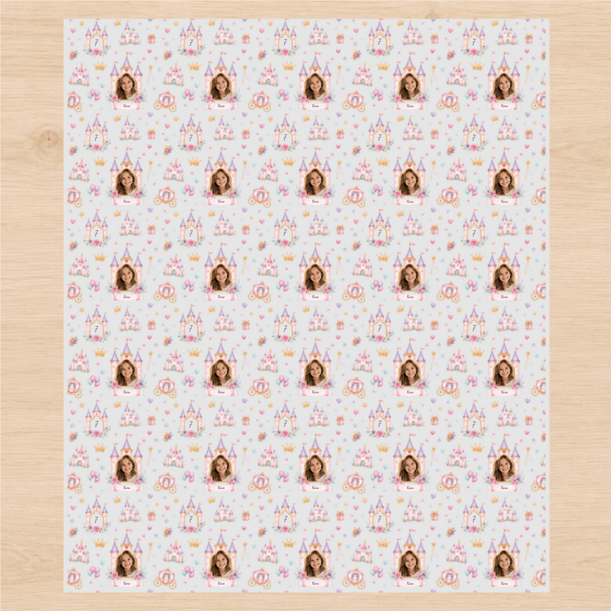 Personalized Princess Celebration Wrapping Paper | Custom Gift Wrap