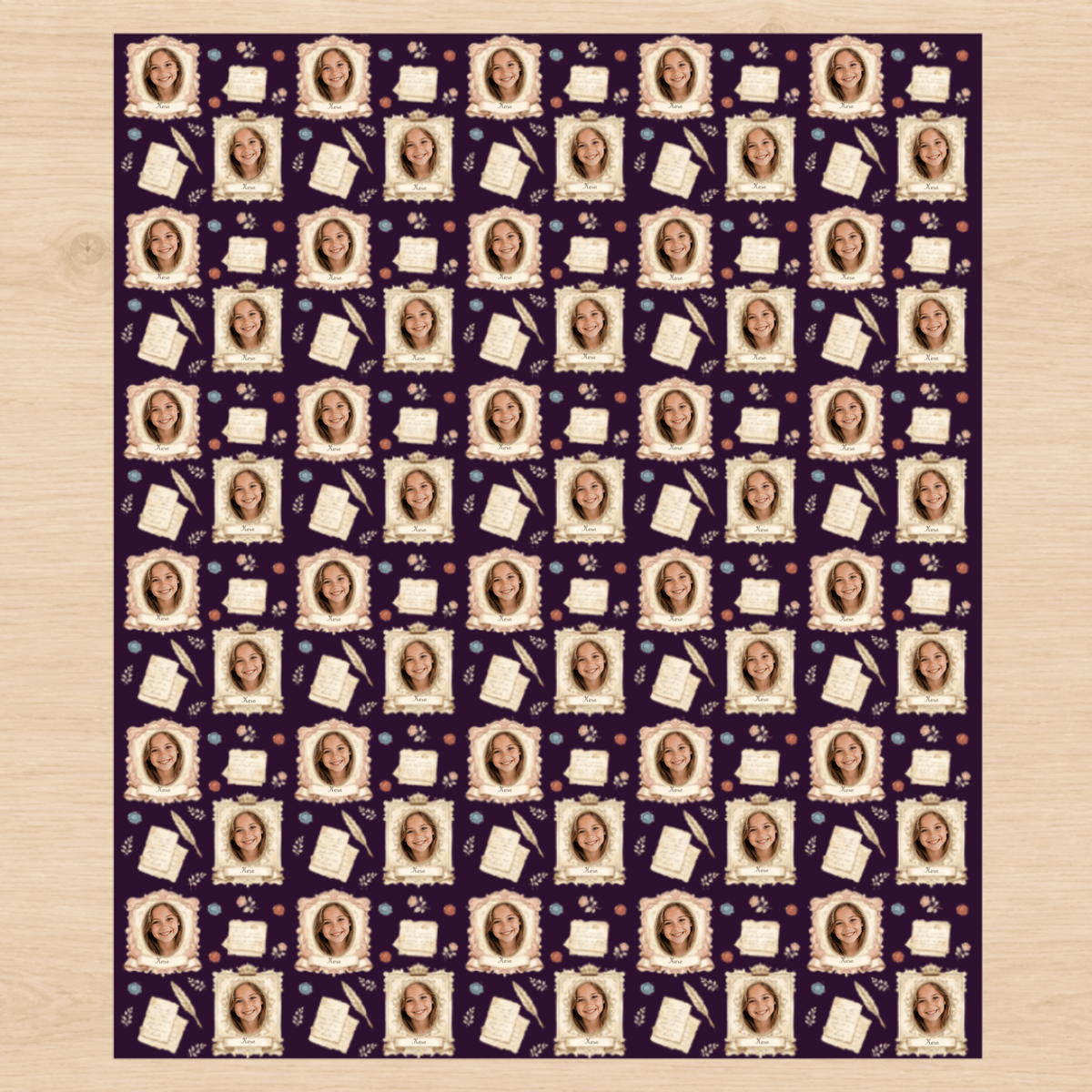 Personalized Vintage Letters Wrapping Paper | Custom Gift Wrap