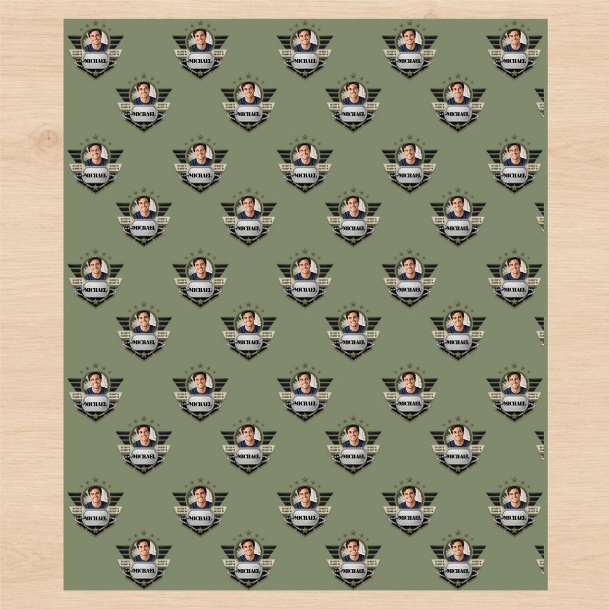 Personalized Service Identity Emblem Wrapping Paper | Custom Gift Wrap