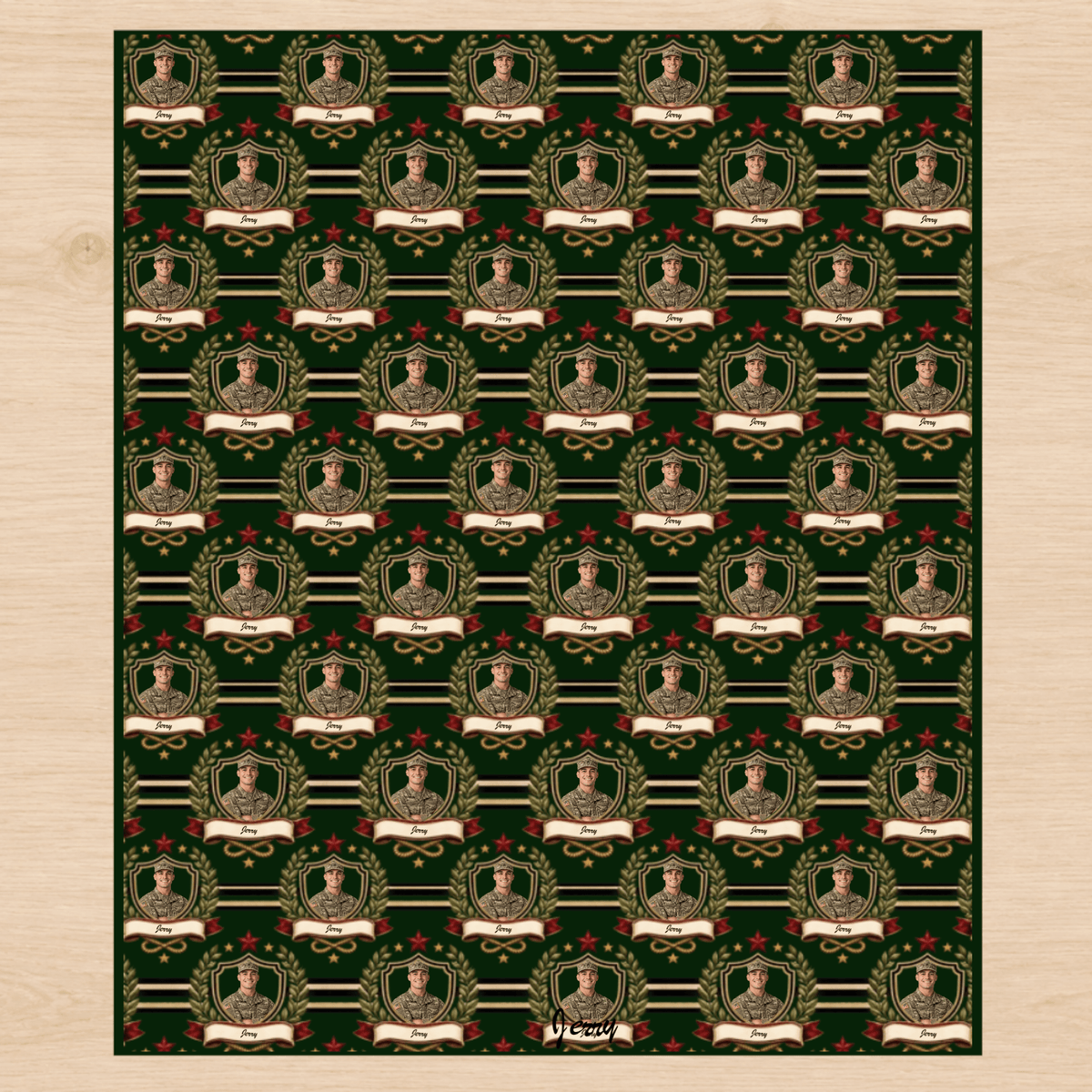 Personalized Laurel & Legacy Emblem Wrapping Paper | Custom Gift Wrap