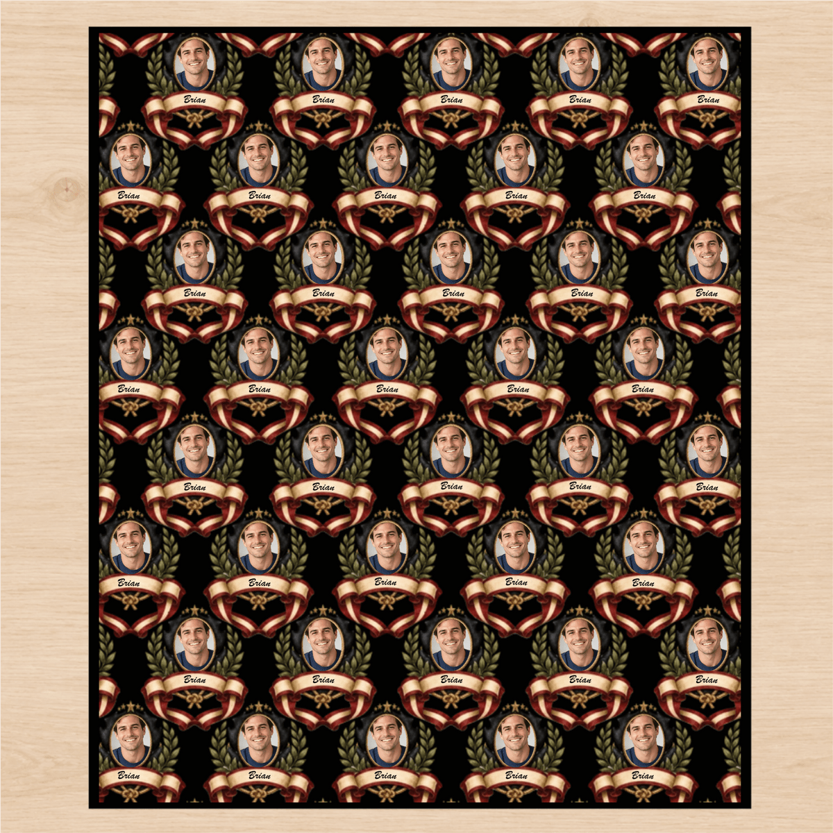Personalized Legacy Ribbon & Crest Wrapping Paper | Custom Gift Wrap