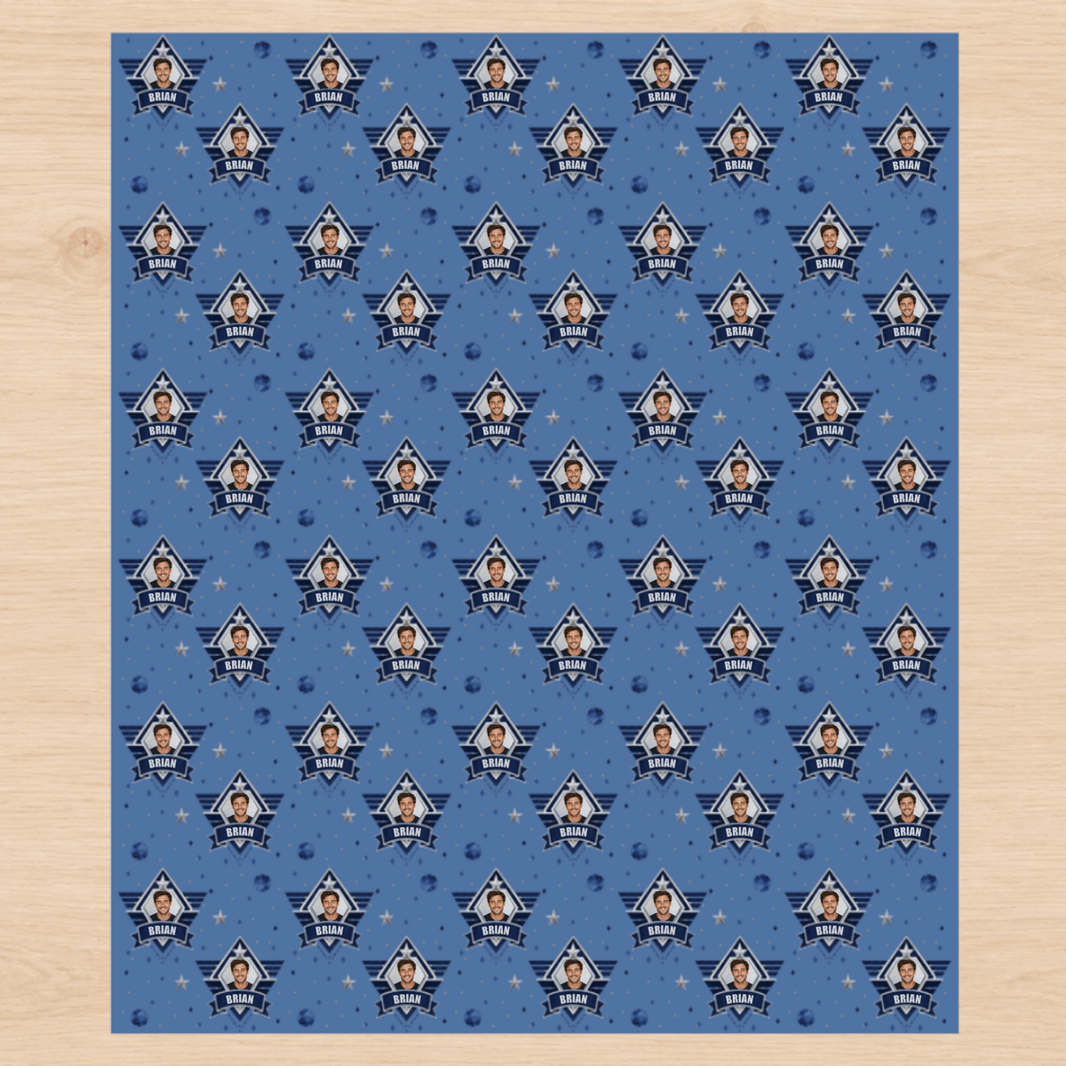 Personalized Orbit Legacy Medallion Wrapping Paper | Custom Gift Wrap