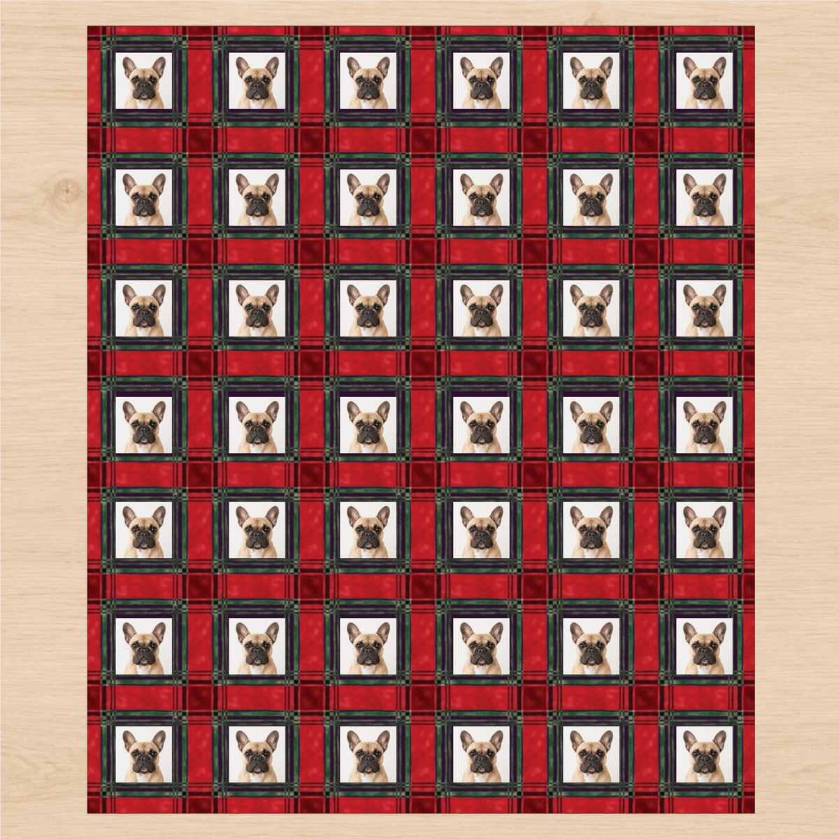 Personalized Cranberry Pines Plaid Wrapping Paper | Custom Gift Wrap