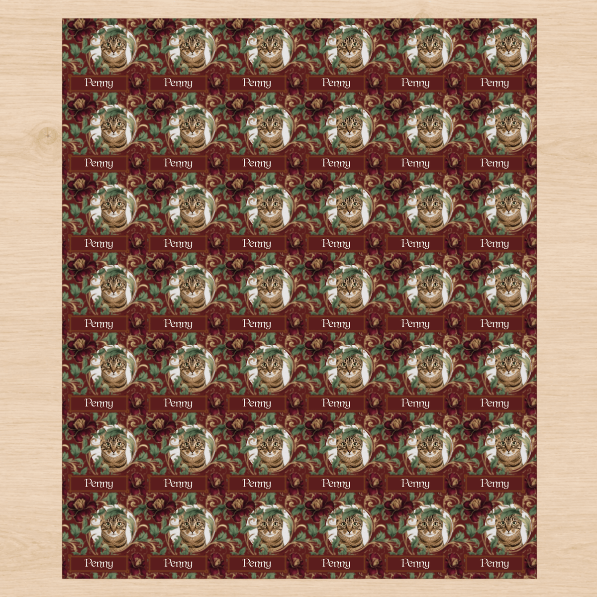Personalized Garnet Garden Wrapping Paper | Custom Gift Wrap