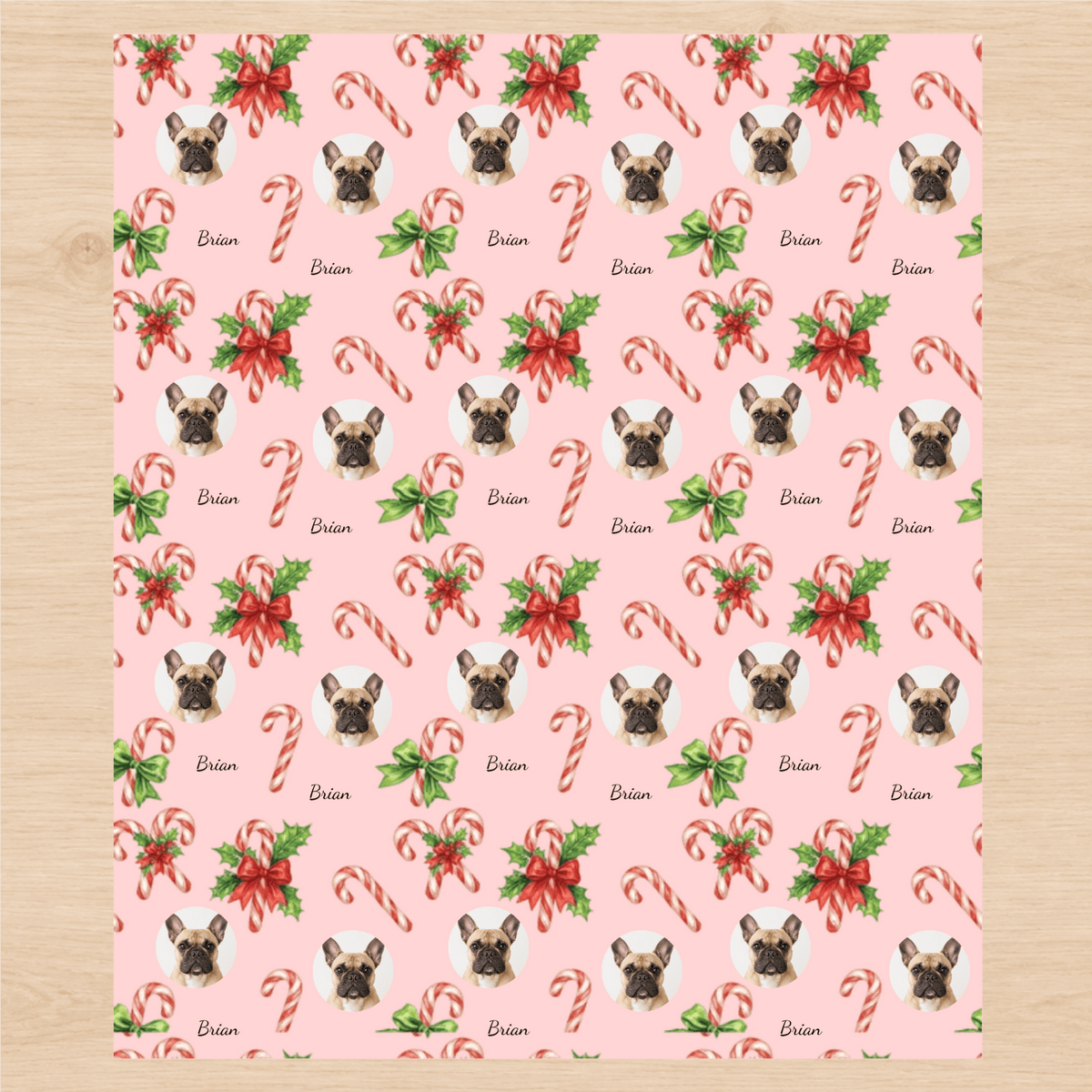 Personalized The Joyful Cane Wrapping Paper | Custom Gift Wrap