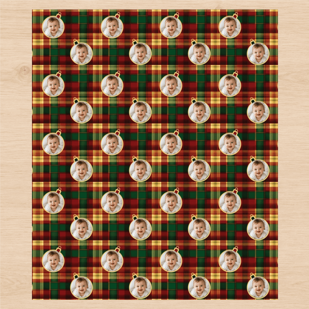 Personalized Candlelight Plaid Wrapping Paper | Custom Gift Wrap