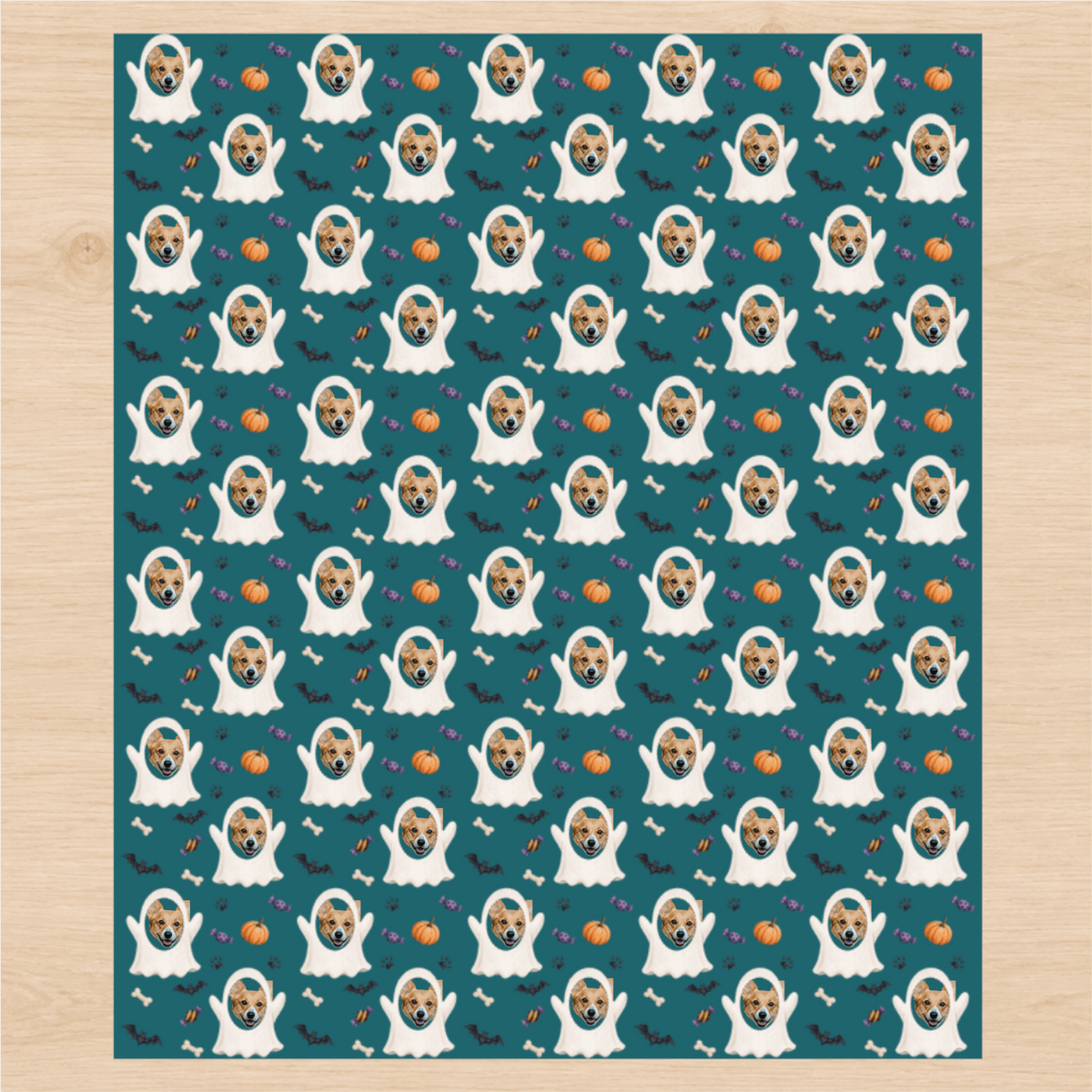 Personalized Haunted Dog Treats Wrapping Paper | Custom Gift Wrap