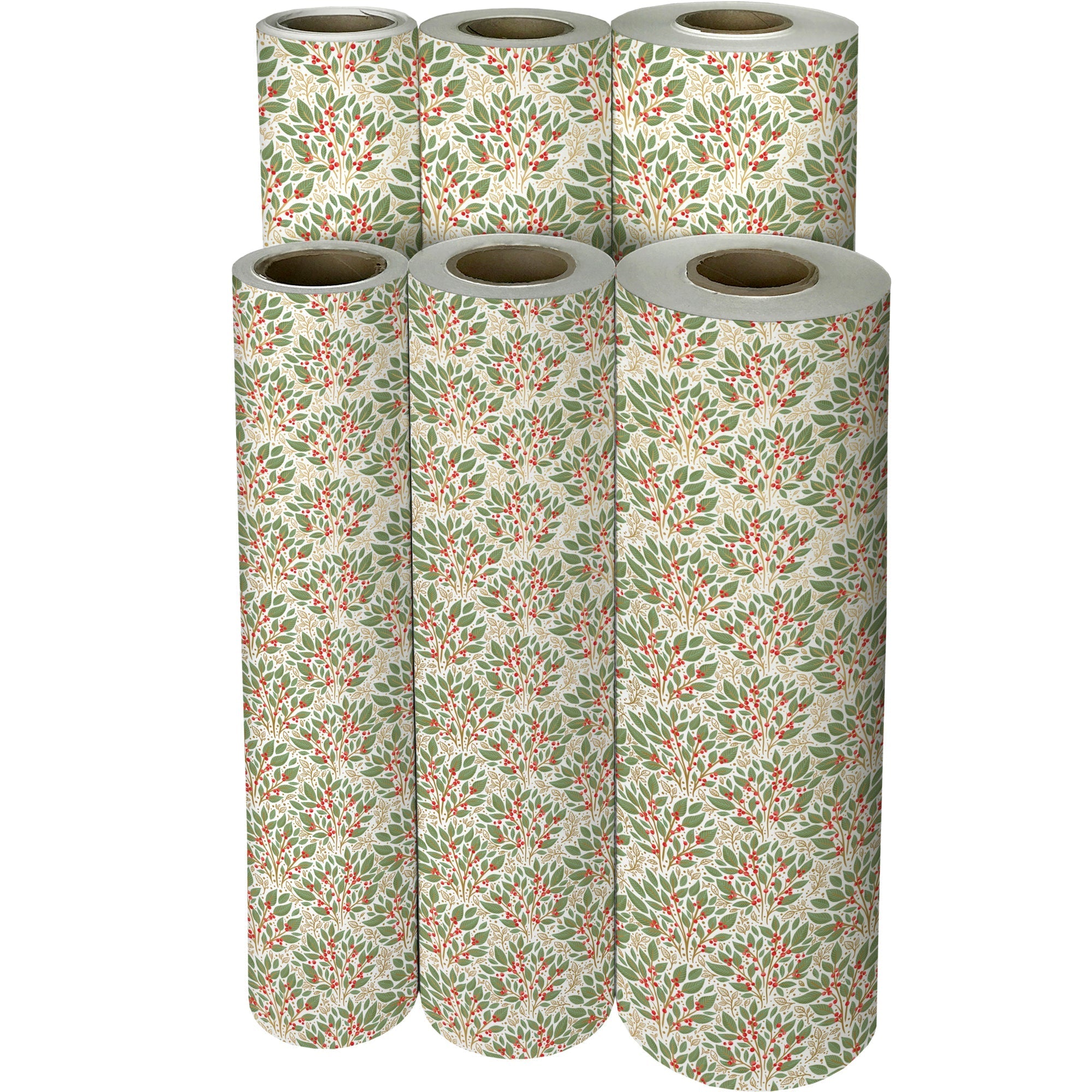 Holly Tapestry White Christmas Gift Wrap