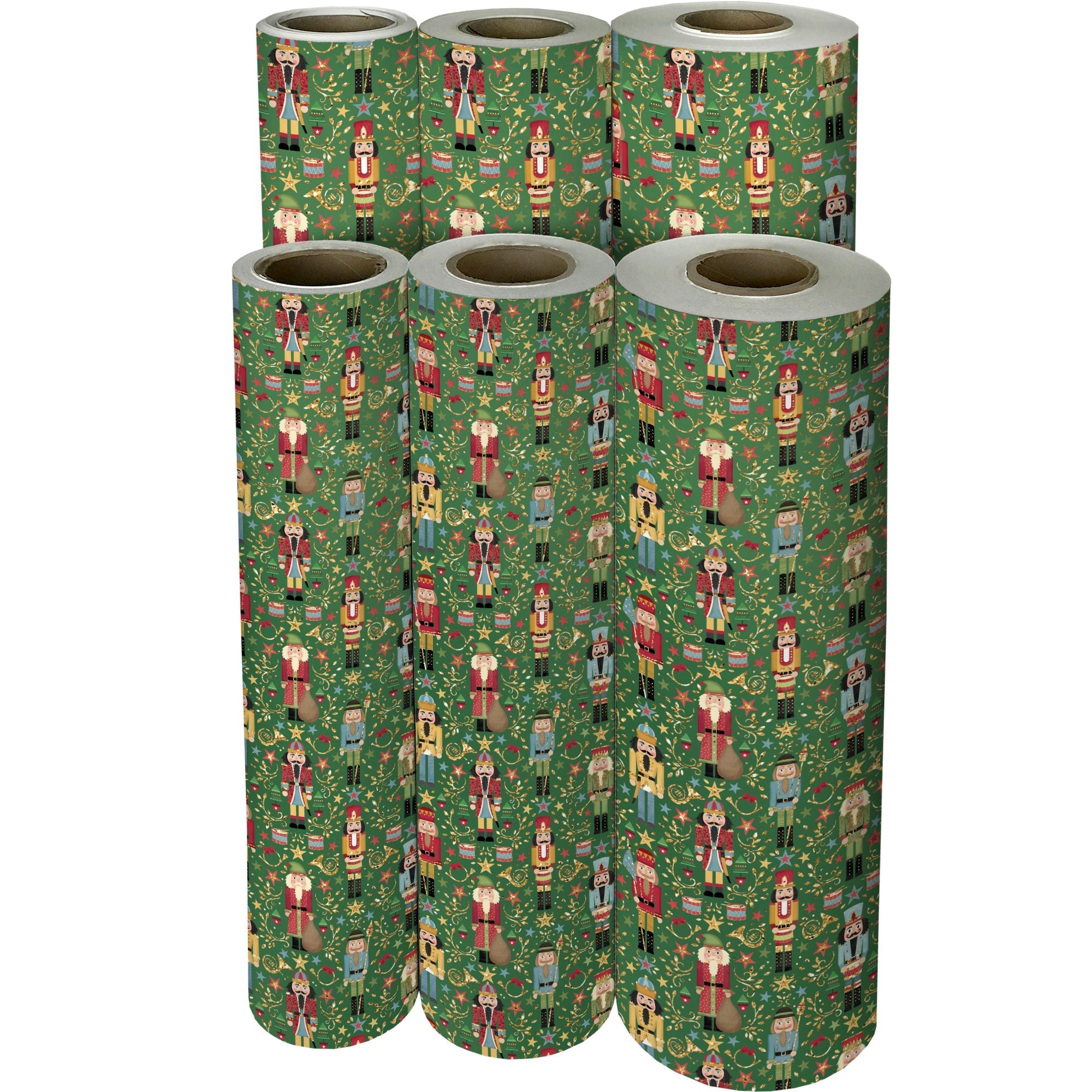 Sparkling Nutcracker Holographic Christmas Gift Wrap