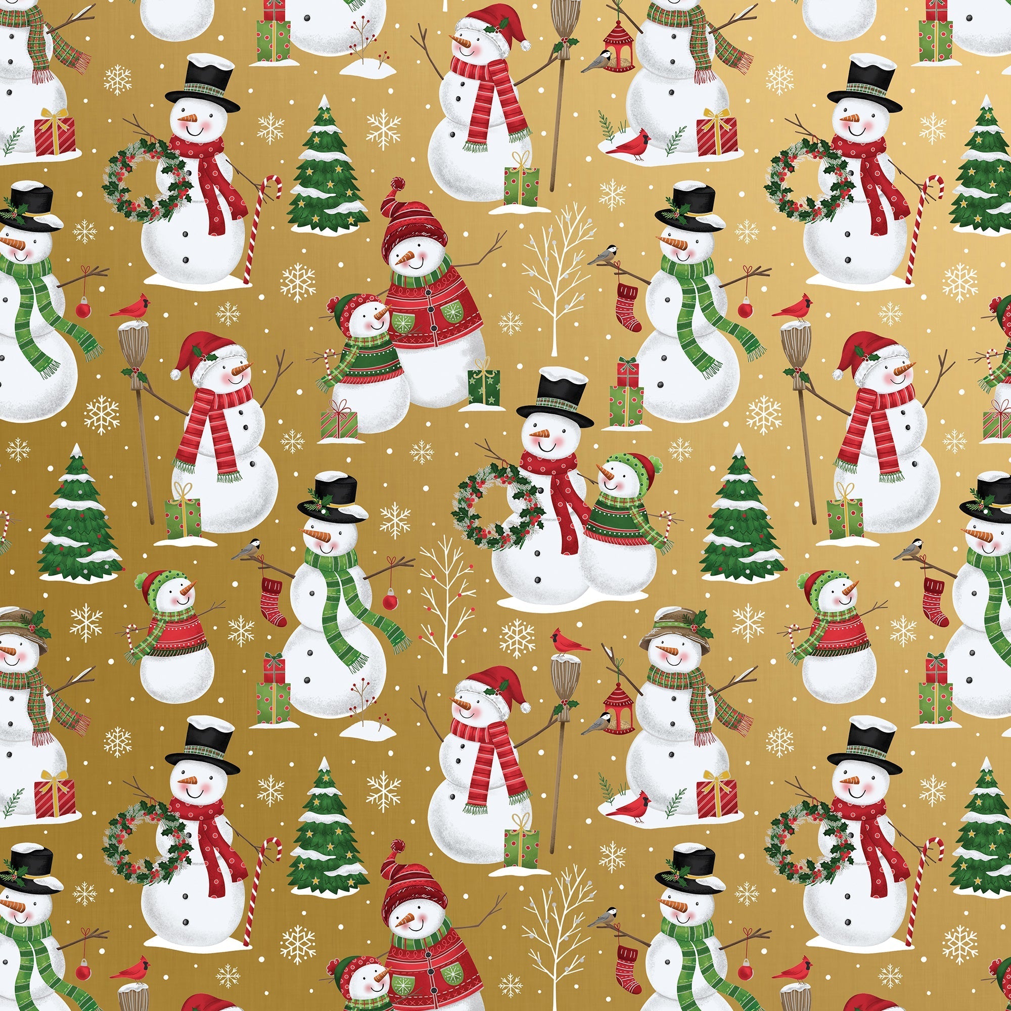 Snowman Family Christmas Gift Wrap