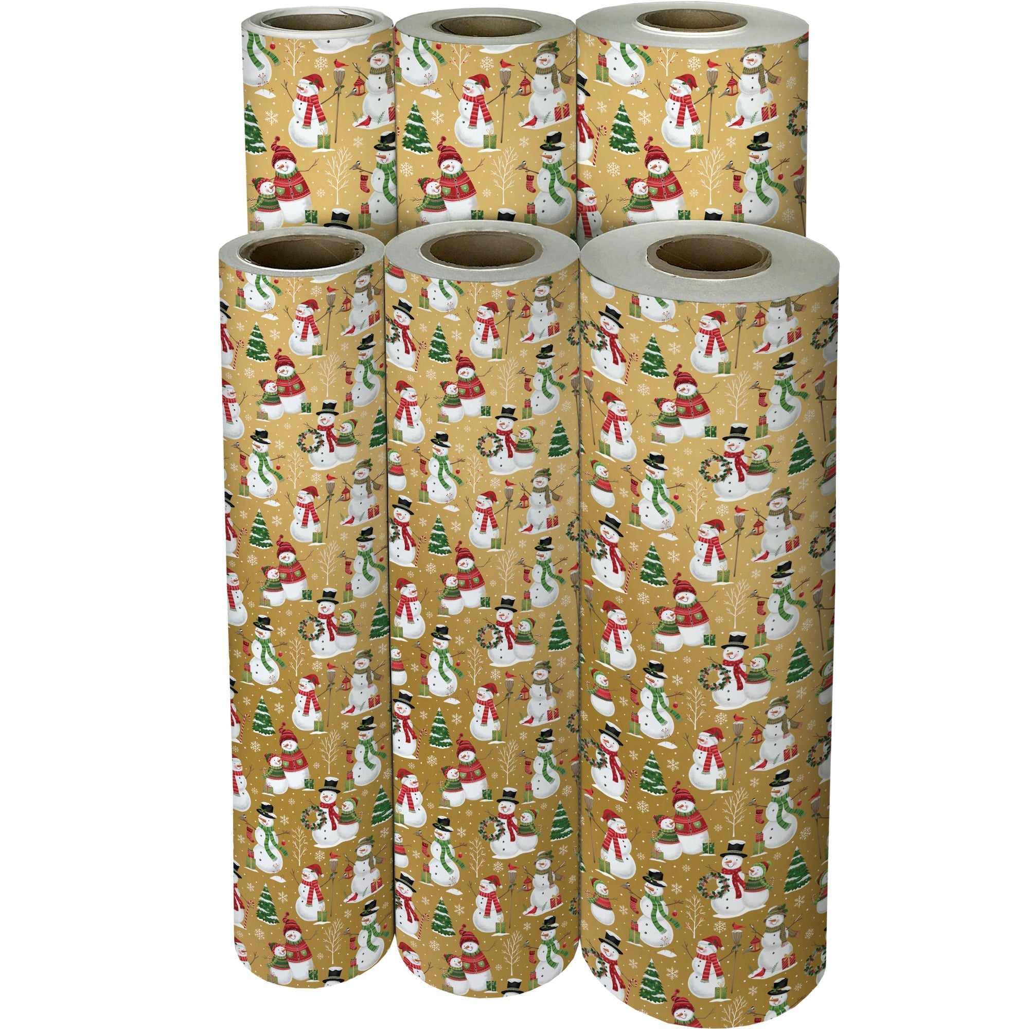 Snowman Family Christmas Gift Wrap