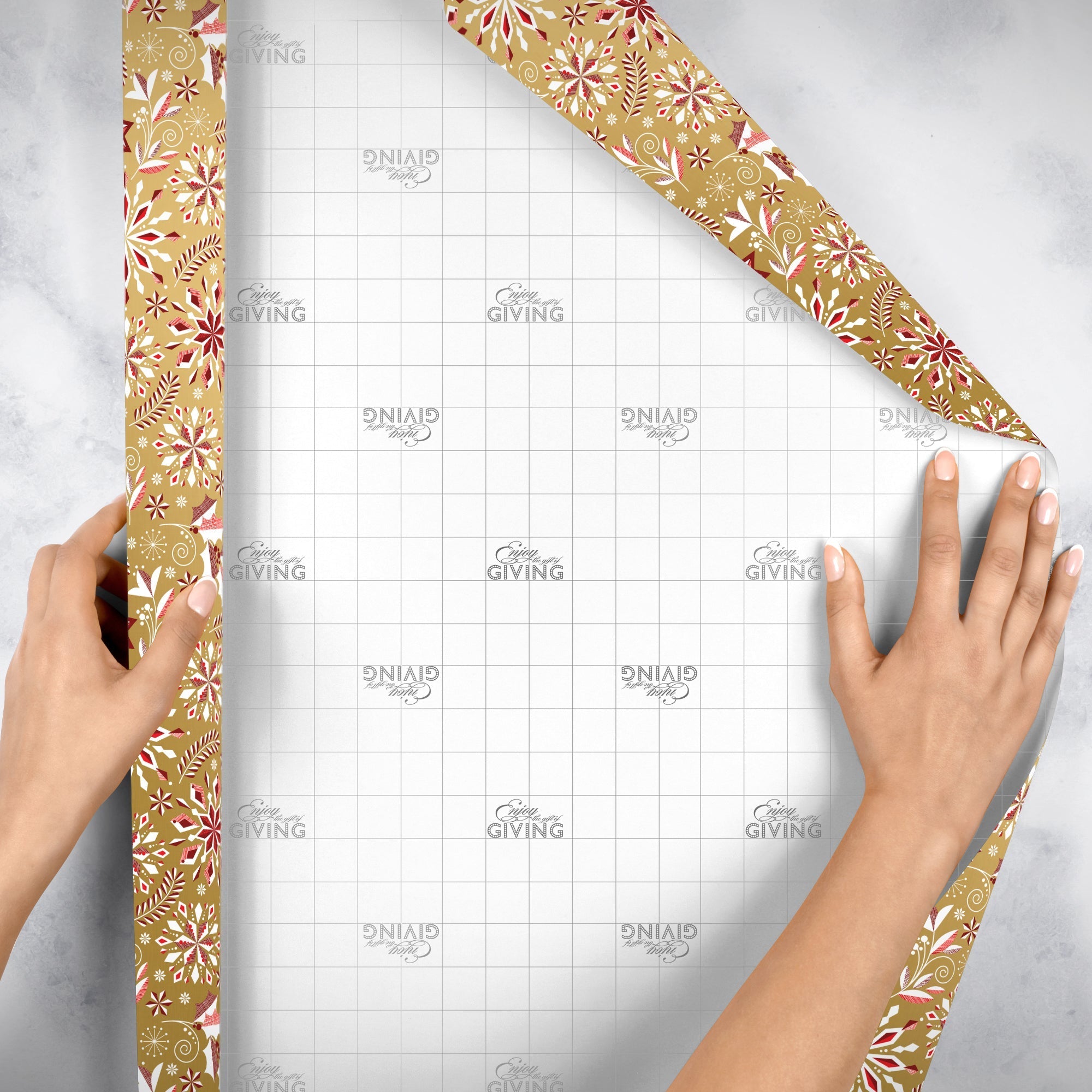 Merriment Gold Christmas Gift Wrap