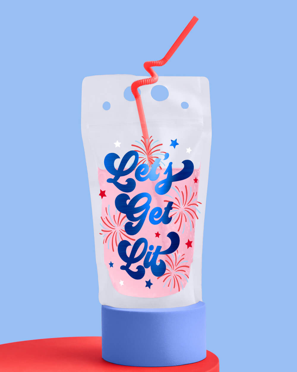 Party In The Usa Sippers - 16 Pouches + Straws