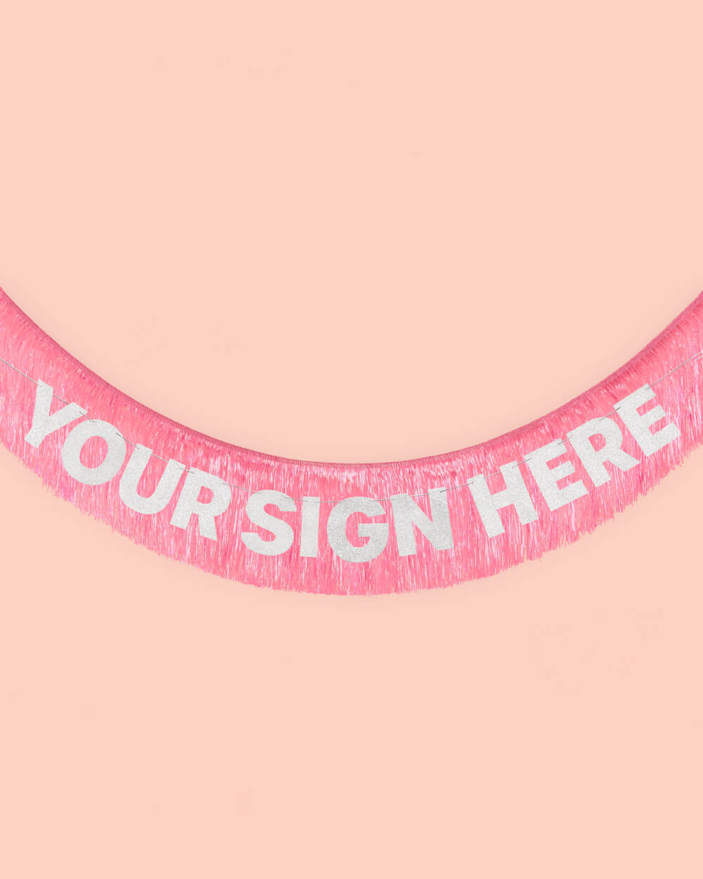 Let's Go Party Fringe - Pink Iridescent Banner