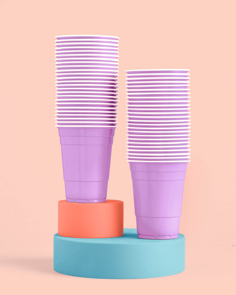 Purple Party Cups - 50 Matte 16 Oz Cups