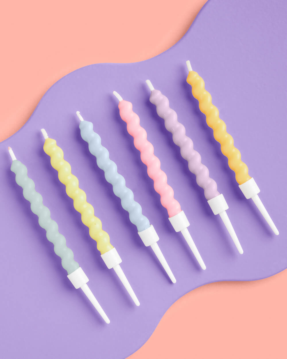 Swirly Party Candles - 4" Pastel Candles
