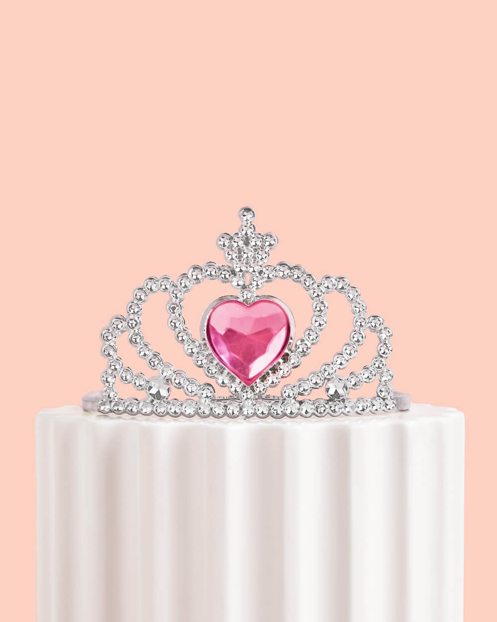 Tiara Cake Topper - Mini Pink + Silver Tiara