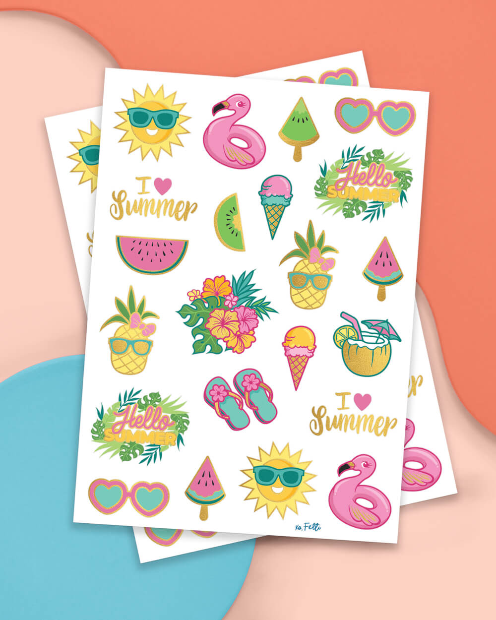 Summer Fun Tats - 44 Foil Temporary Tattoos