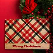 Solid Maple Wood Serving Board Platter Christmas Plaid - 11" X 16" | Made In The Usa 🇺🇸