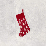 Xmas Tree Stocking -  Red/natural