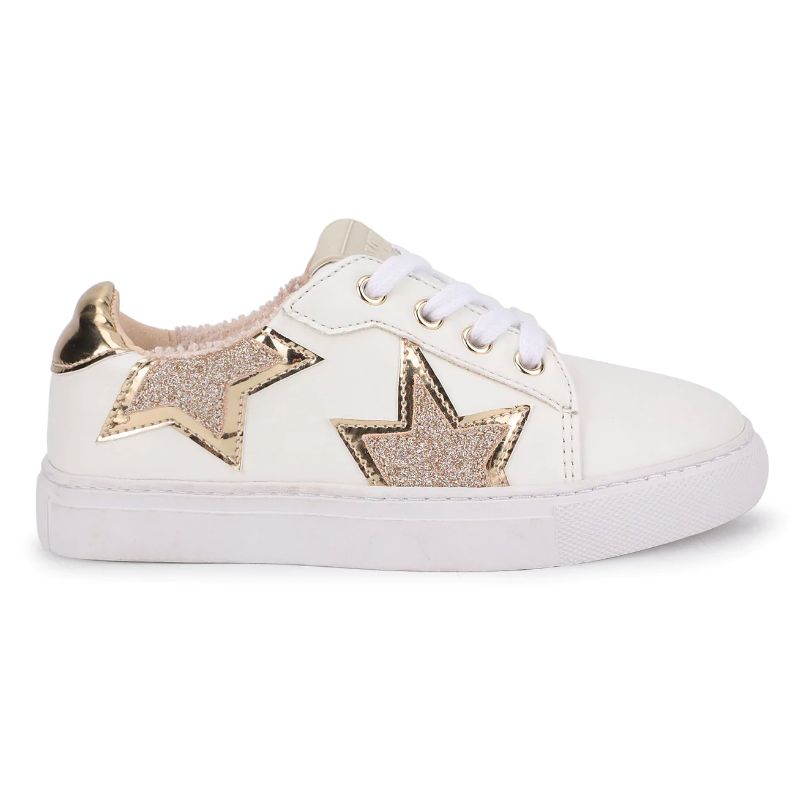 Miss Harper Sneaker In White & Gold - Kids