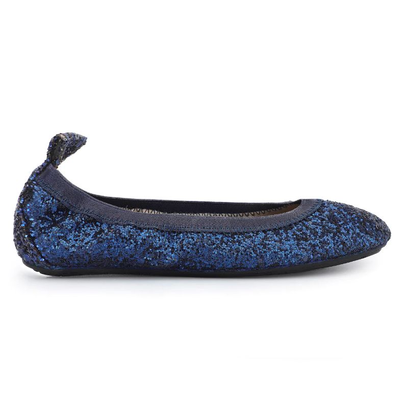 Miss Samara Ballet Flat In Navy Glitter - Kids