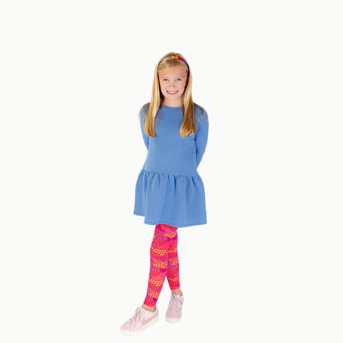 Long Sleeve Tennis Dress In Light Blue