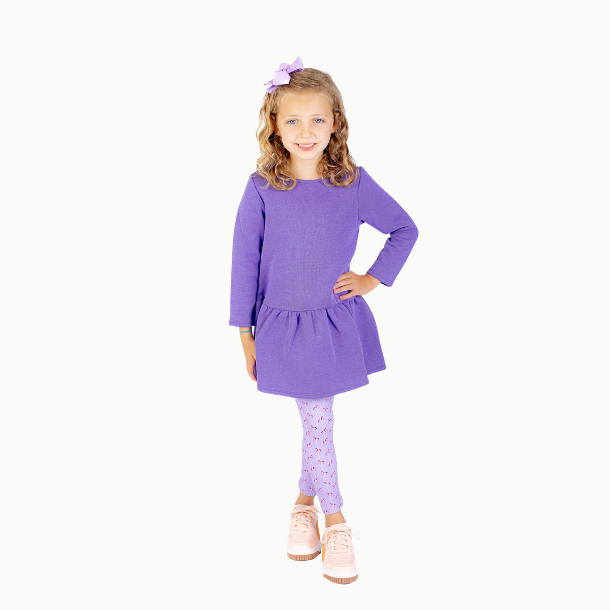 Nylon Leggings In Purple Carousel