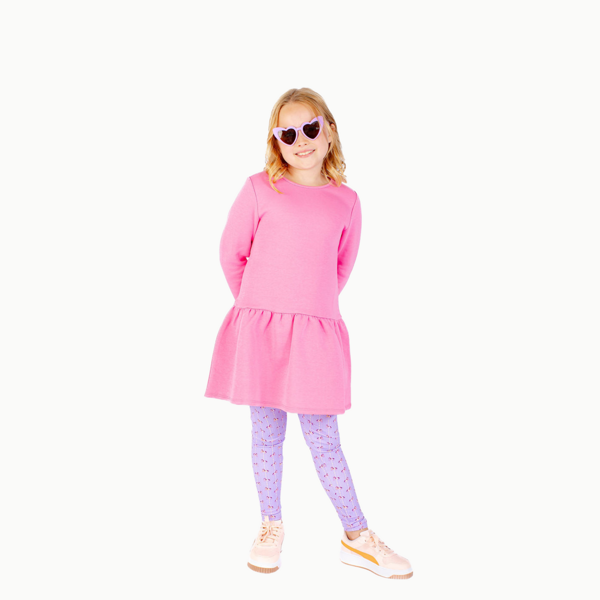 Nylon Leggings In Purple Carousel