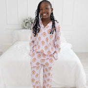Pink Gingerbread Youth Unisex Button Down Set