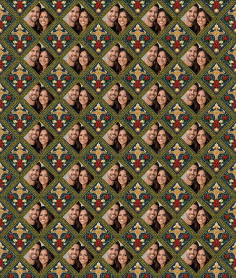 Personalized Yuletide Royal Emblem Wrapping Paper | Custom Gift Wrap