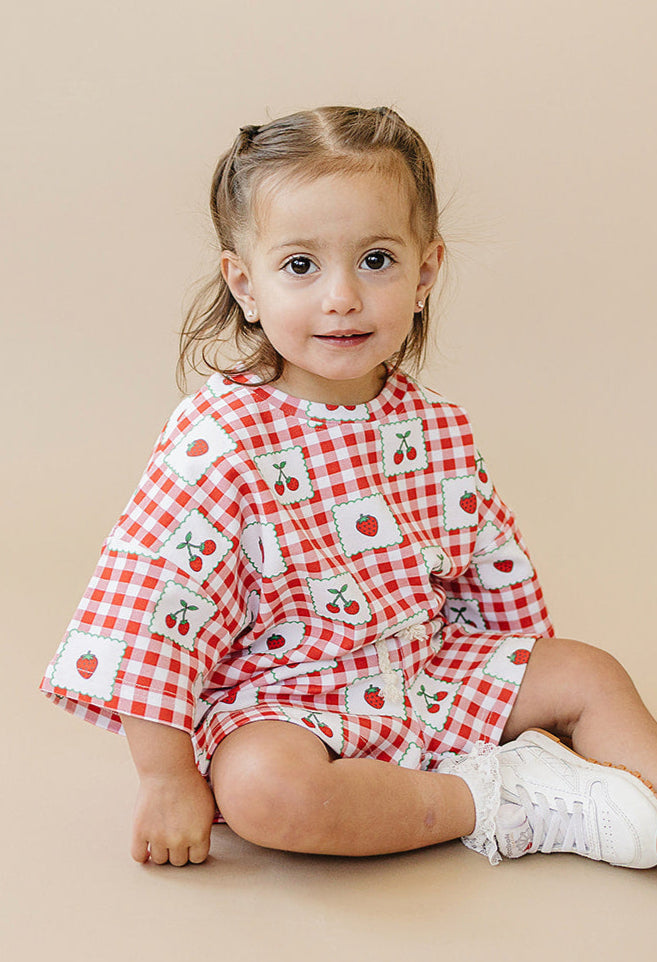 Shorts Set | Strawberry Gingham