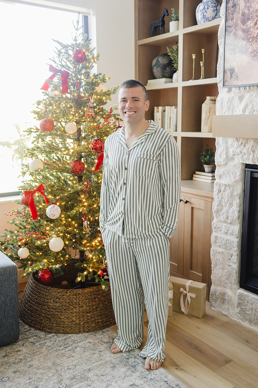 Adult Green Stripe Lounge Set